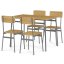 Jídelní set s 4 židlemi, 110x70x76cm, mdf, divoký dub, AUT-O2156 OAK - Barva: bílá#eup349669euv3