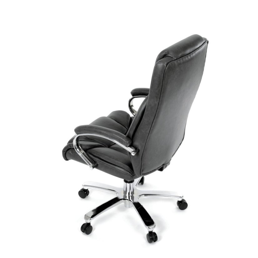 Kancelářské křeslo, houpací mechanismus, šedá ekokůže, KA-F1385 GREY