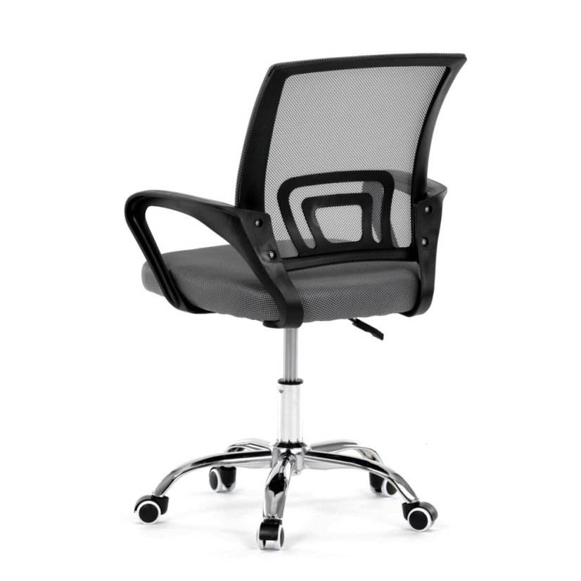Dětská židle, výškově nastavitelná, šedá síťovina, KA-L103 GREY