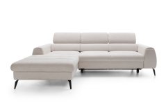Rozkládací rohová sedačka JAZIMA mini krémová (270 x 184) cm – rozklad a úložný prostor