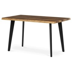 Stůl jídelní, 130x80x75 cm, MDF deska, dekor staré dřevo, kov, černý lak