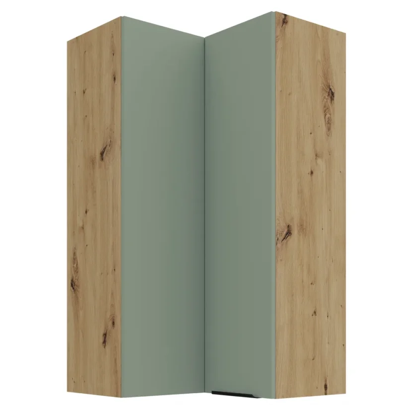 Horní rohová skříňka ARSANY 60x60 GN-108 2F, aquamarine/dub artisan