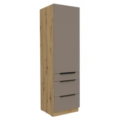 Vysoká skříňka, sandgrau/dub artisan, FRISBO 60 DKS-210 3S1F
