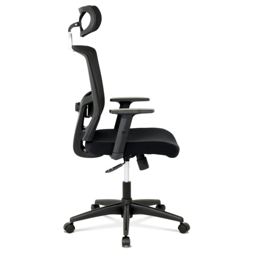 Kancelářská židle s podhlavníkem, látka mesh černá, houpací mechanismus