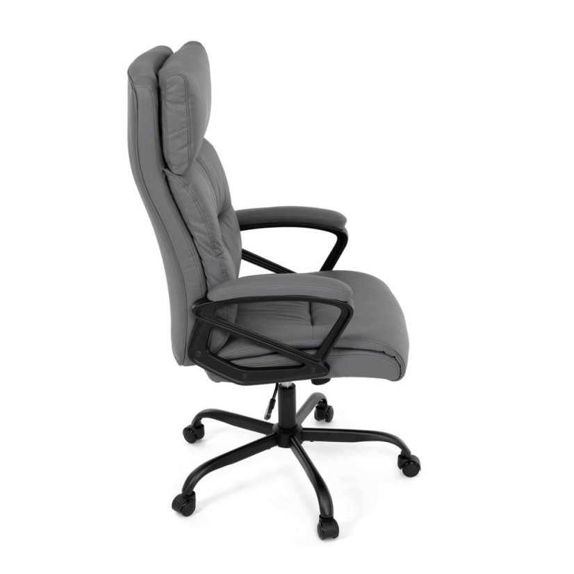 Kancelářské křeslo, houpací mechanismus, šedá ekokůže, KA-Y346 GREY