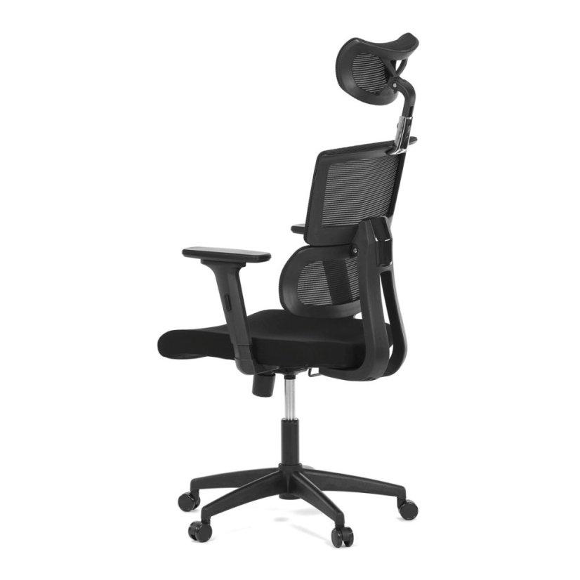 Kancelářská židle KA-B1025 BK, houpací mechanismus, černá síťovina (63 x 68) cm
