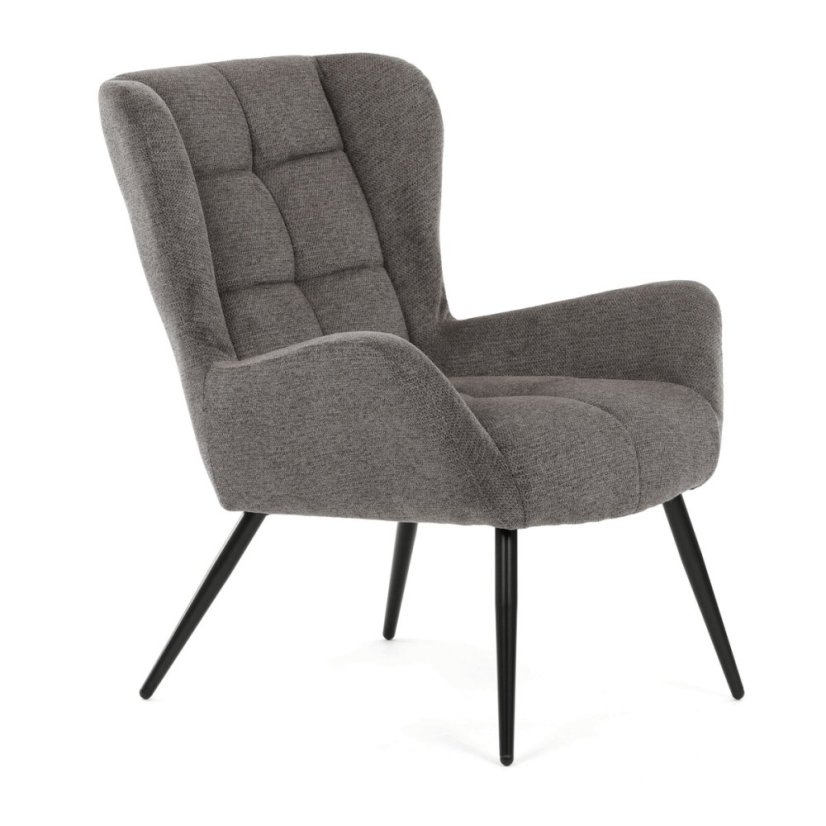 Křeslo ušák, šedá, látka, AK-H9206 GREY2