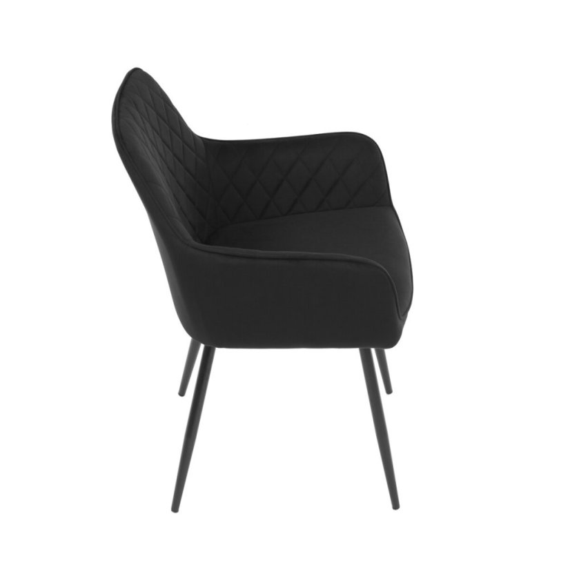 Jídelní židle, černá, sametová látka, DCH-215 BK4