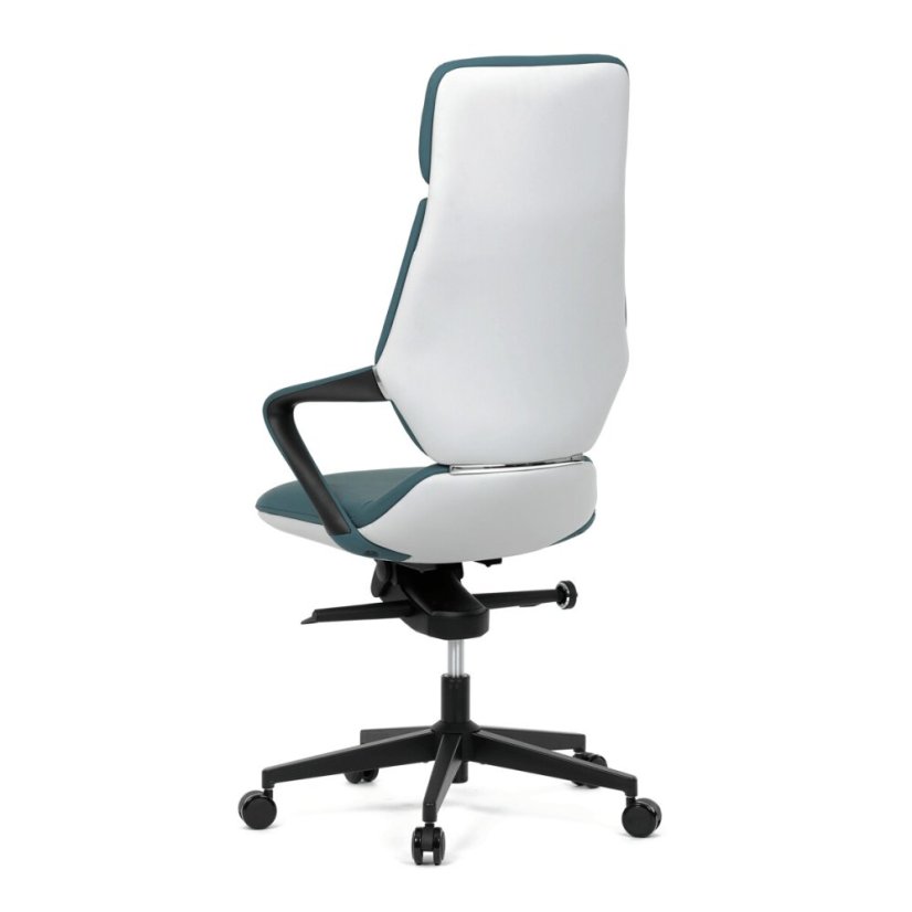 Kancelářské křeslo, houpací mechanismus, modrá ekokůže, KA-T8426 GRN