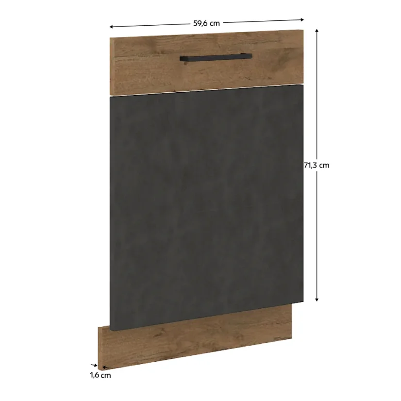 Dvířka na vestavnou myčku nádobí VEGA ZM, šedá matná/dub lancelot (59,6 x 71,3) cm