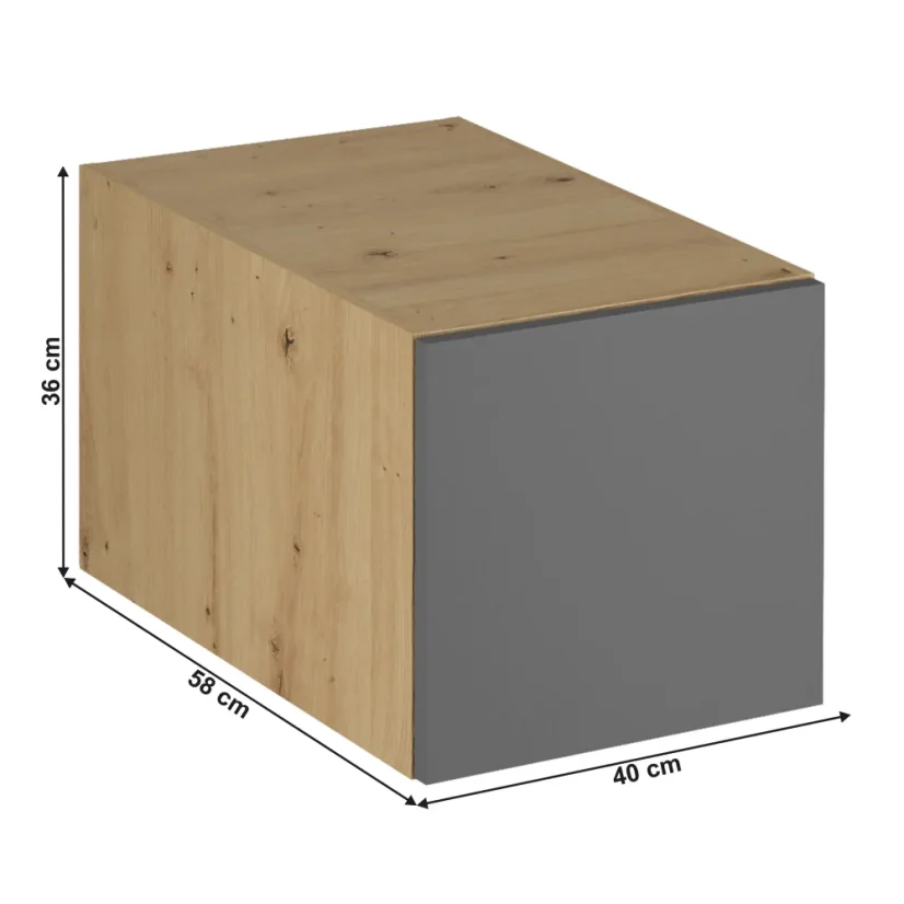 Horní skříňka, dub artisan/šedý mat, LANGEN N40