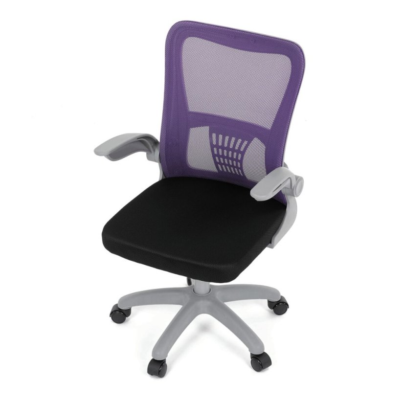 Dětská židle, výškově nastavitelná, fialová síťovina, KA-K2008 PUR