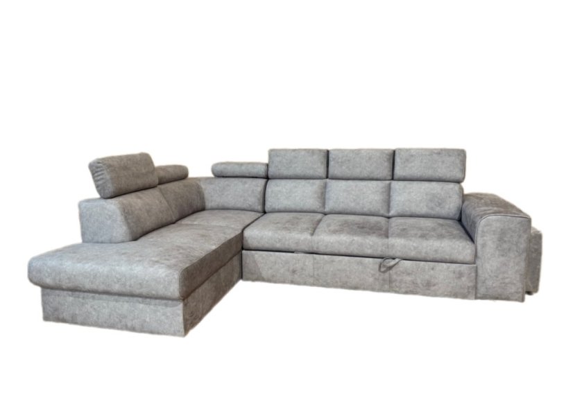 Rozkládací rohová sedačka MADERO II + taburet - Barva (vyberte): šedá#pyk-pyk-madera-whisper17-seda-eup348607-euv1, Umístnění rohu: levý roh