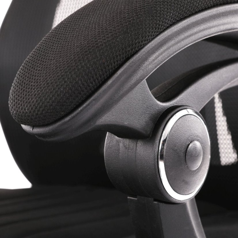Kancelářská židle, potah černá látka a černá síťovina MESH, PC mech. s aretací
