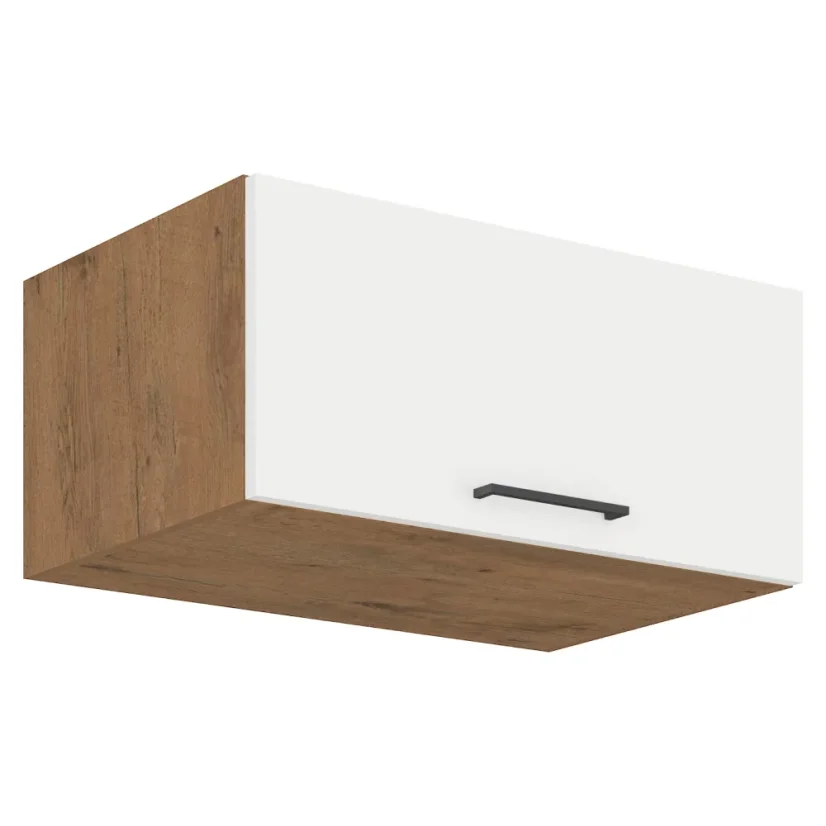 Horní skříňka, VEGA 80 Nagu-36 1F, dub lancelot / bílá extra vysoký lesk HG (80 x 36) cm
