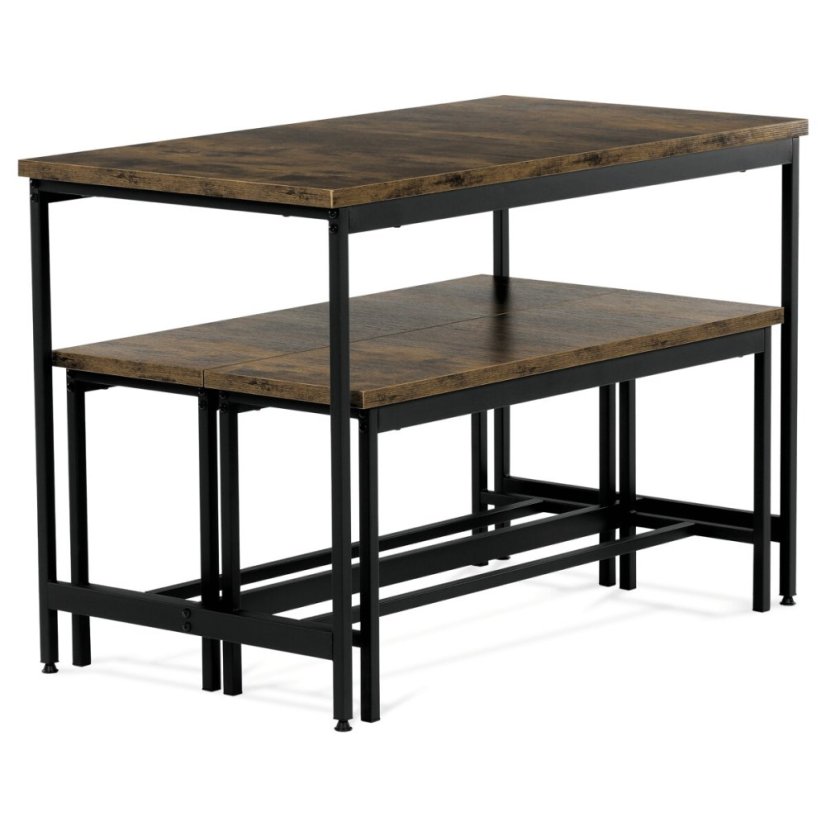 Jídelní set 1+2, rozměr stolu 110x60x75, rozměr lavice 98x30x47, MDF, barva staré dřevo