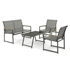 Zahradní sestava AZS-S1212 GREY, síťovina, šedá (108 x 68) cm