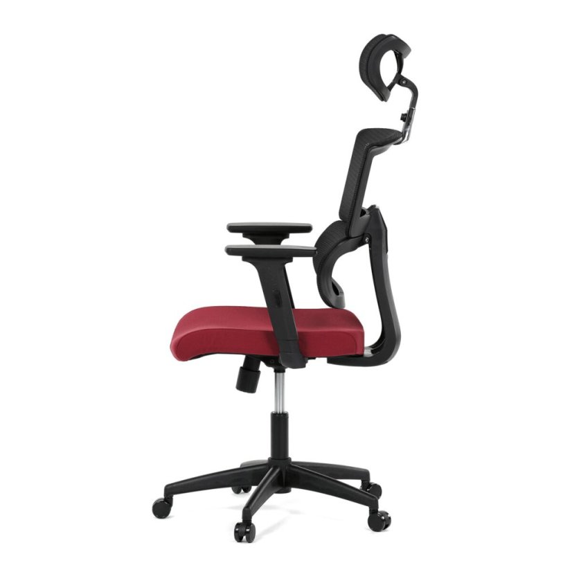 Kancelářská židle, houpací mechanismus, červená síťovina, KA-B1025 BOR