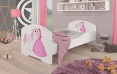 Postel s matrací PEPE PRINCESS AND HORSE 140x70 bílá (78 x 58) cm