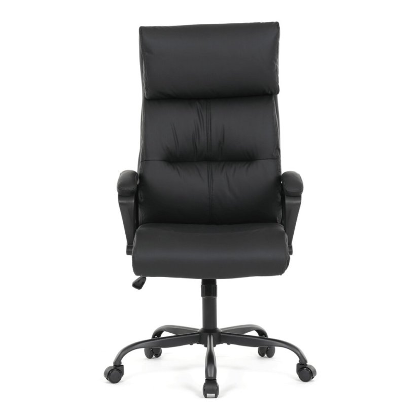 Kancelářské křeslo, houpací mechanismus, černá ekokůže, KA-Y346 BK