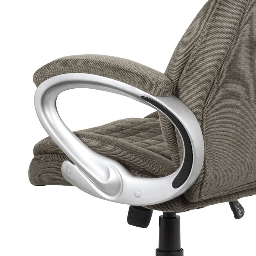 Kancelářská židle, tmavě šedá látka, kříž plastový stříbrný, houpací mechanismus