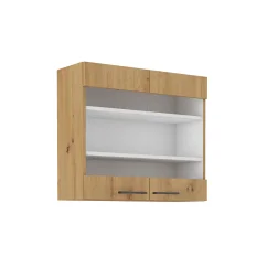 Horní skříňka Monro 80 GS-72 2F, černý mat / dub artisan (80 x 71,5) cm