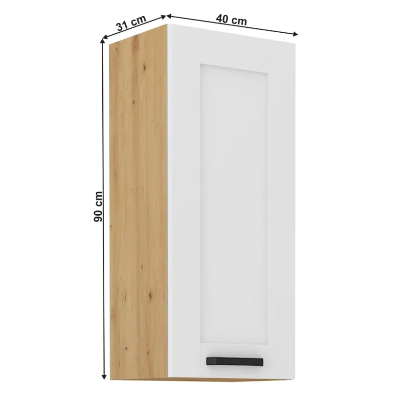 Horní skříňka LULA 40 G-90 1F, bílá/dub artisan (40 x 90) cm