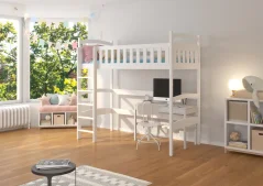 Patrová postel mezzanine s matrací MIAGO 180x80 bílá (87 x 174) cm