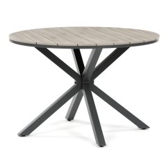 Zahradní stůl 110x110cm, hliník, polywood, šedá, AZT-S1430 GREY
