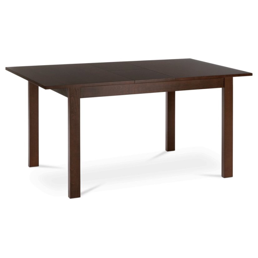 Jídelní stůl rozkládací 120+30x80x74 cm, deska MDF, dýha, nohy masiv, oŕech