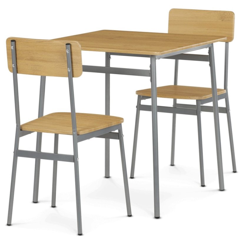 Jídelní set s 2 židlemi, 70x70x76cm, mdf, dub, AUT-O2122 OAK - Barva: hnědá#eup349661euv2