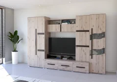 Moderní obývací stěna SAREMO – velký úložný prostor a stylový design