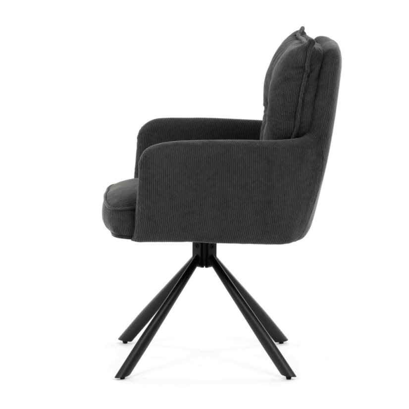Jídelní židle, šedá, manšestrová látka, HC-X1128 GREY2