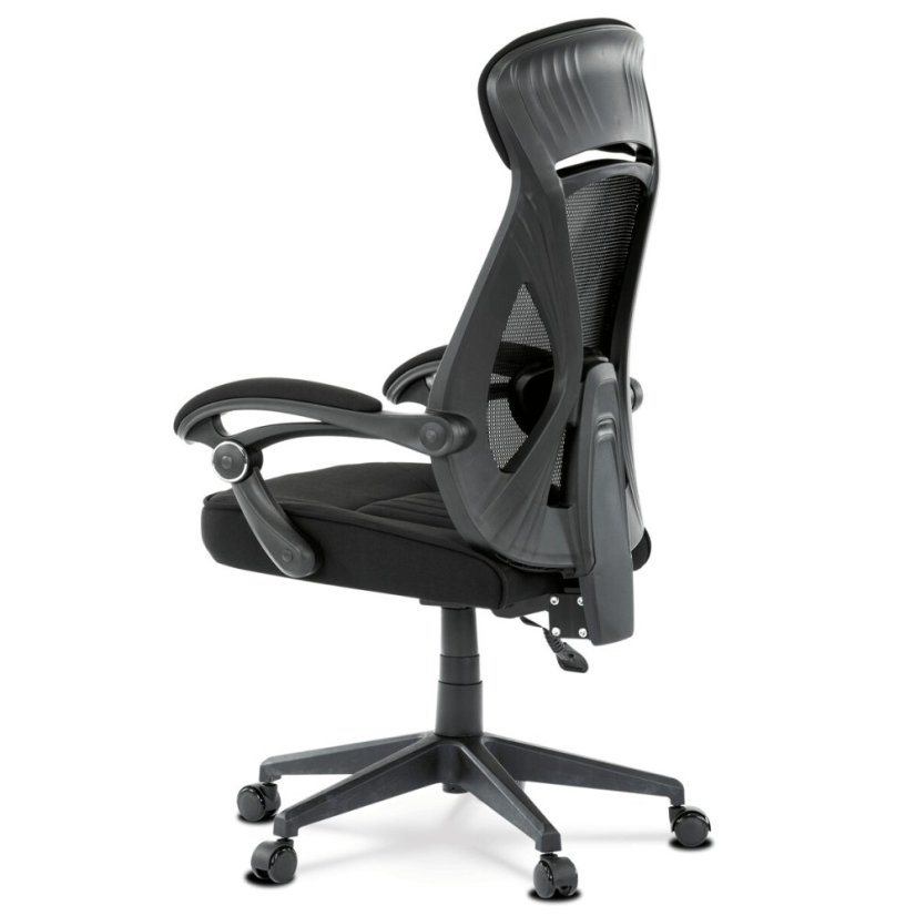 Kancelářská židle, potah černá látka a černá síťovina MESH, PC mech. s aretací