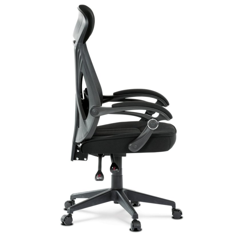 Kancelářská židle, potah černá látka a černá síťovina MESH, PC mech. s aretací