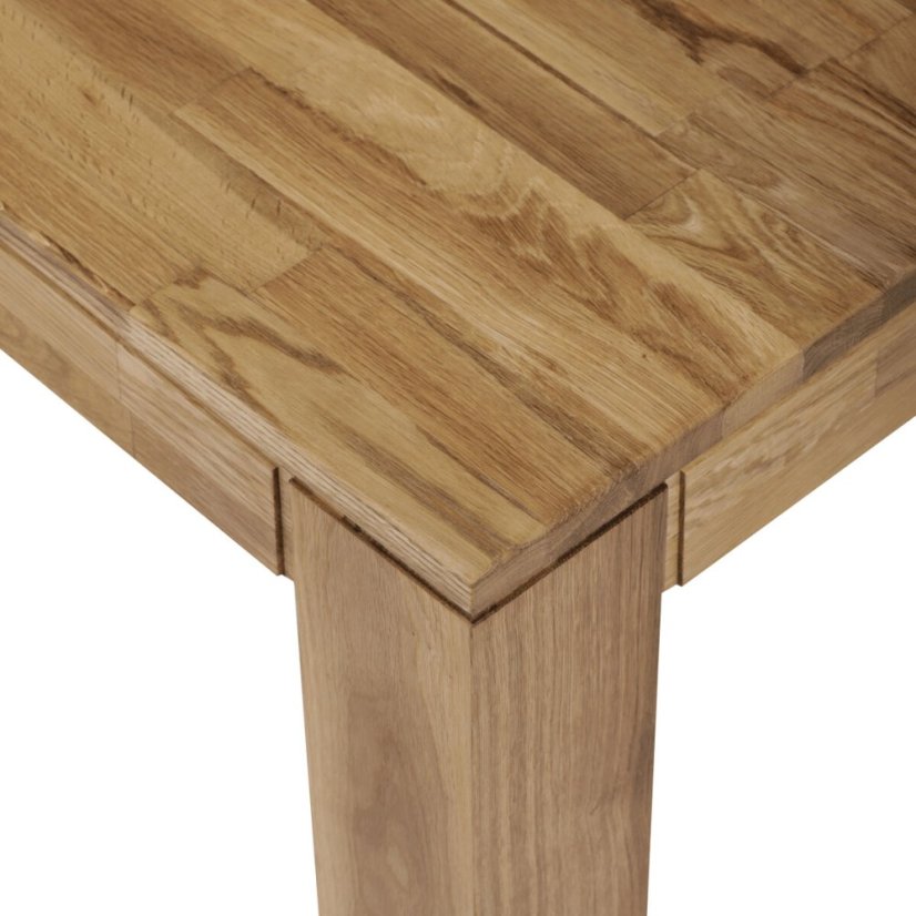 Jídelní stůl 180x90x75, masiv dub bílý, povrchová úprava olejem, nohy 10x10 cm