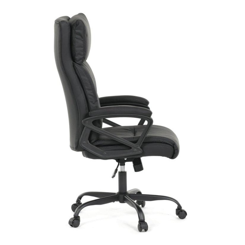 Kancelářské křeslo, houpací mechanismus, černá ekokůže, KA-Y346 BK