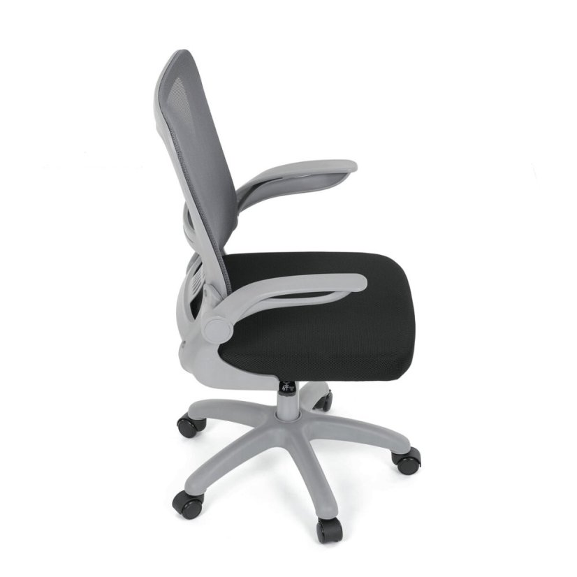 Dětská židle, výškově nastavitelná, šedá síťovina, KA-K2008 GREY