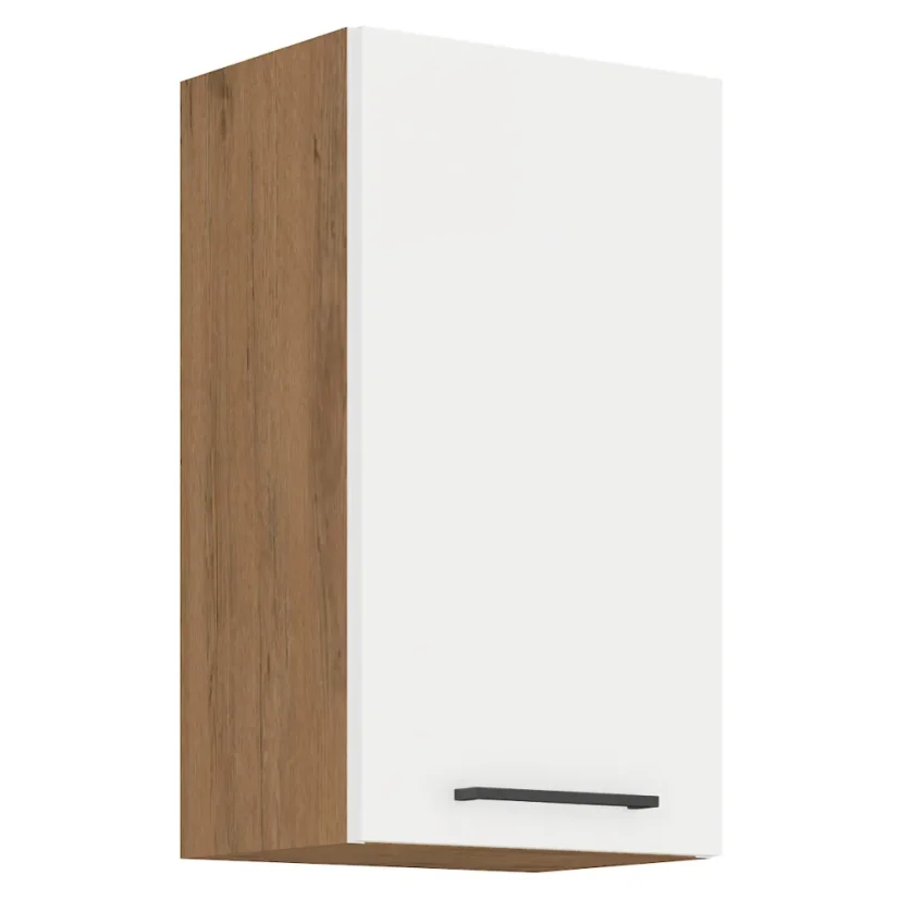 Horní skříňka VEGA 40 G-72 1F, dub lancelot / bílá extra vysoký lesk HG (40 x 71,5) cm