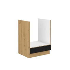 Spodní skříňka na vestavěný sporák Monro 60 D GAZ BB, černý mat / dub artisan (60 x 82) cm