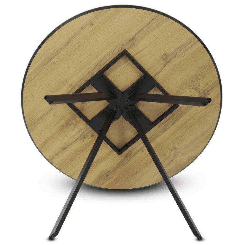 Kulatý jídelní stůl 100x100cm, lamino, dub, HT-R5010 OAK