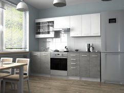 Kuchyňská linka PALERMO 240x180 bílá / beton