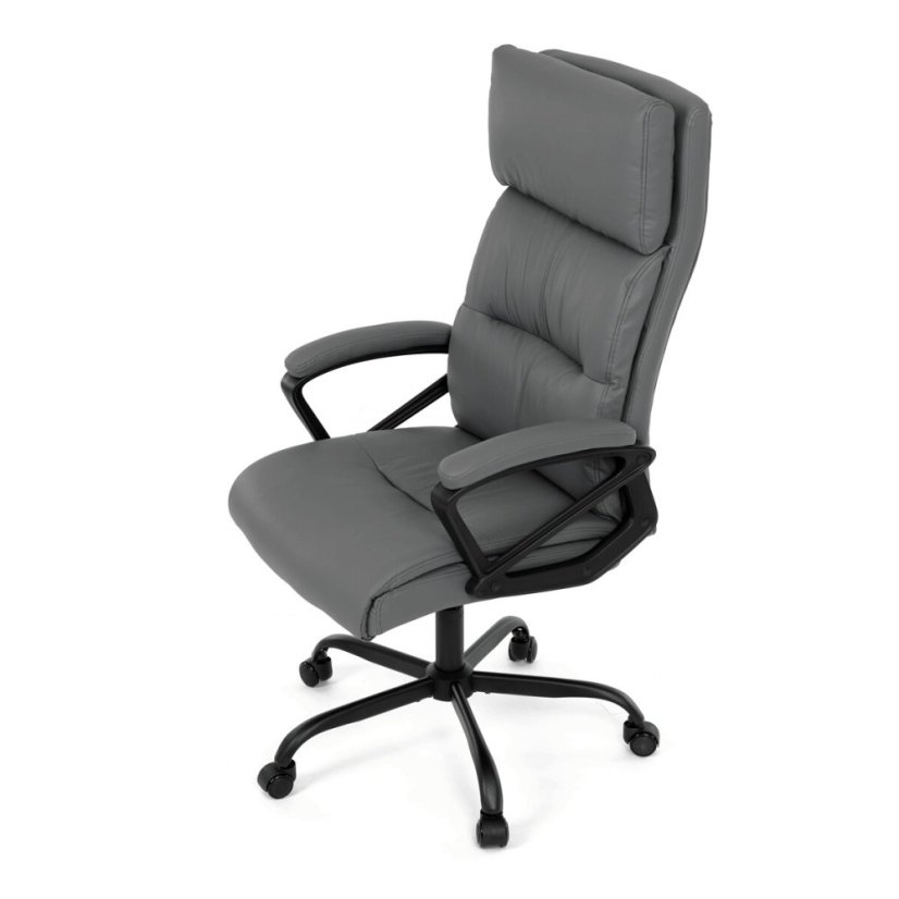 Kancelářské křeslo, houpací mechanismus, šedá ekokůže, KA-Y346 GREY