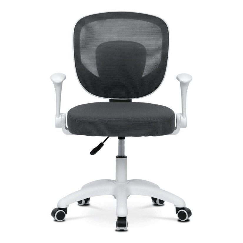 Dětská židle, výškově nastavitelná, šedá síťovina, KA-K1062 GREY