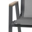 Židle zahradní šedý textilen, šedá kovová konstrukce, područky polywood v dekoru dubu