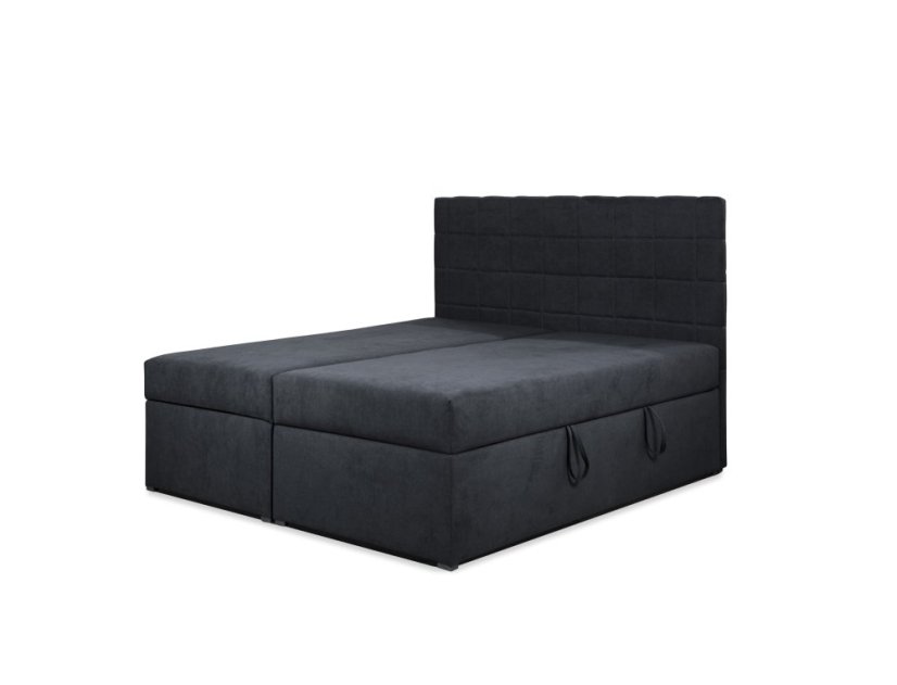 Kontinentální postel Boxspring HORAL SOFT černá - Vyberte rozměry: 180 x 200 cm