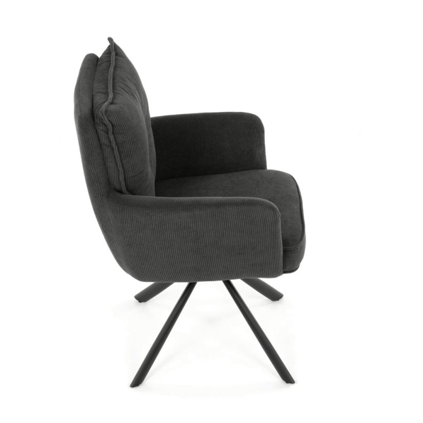 Jídelní židle, šedá, manšestrová látka, HC-X1128 GREY2