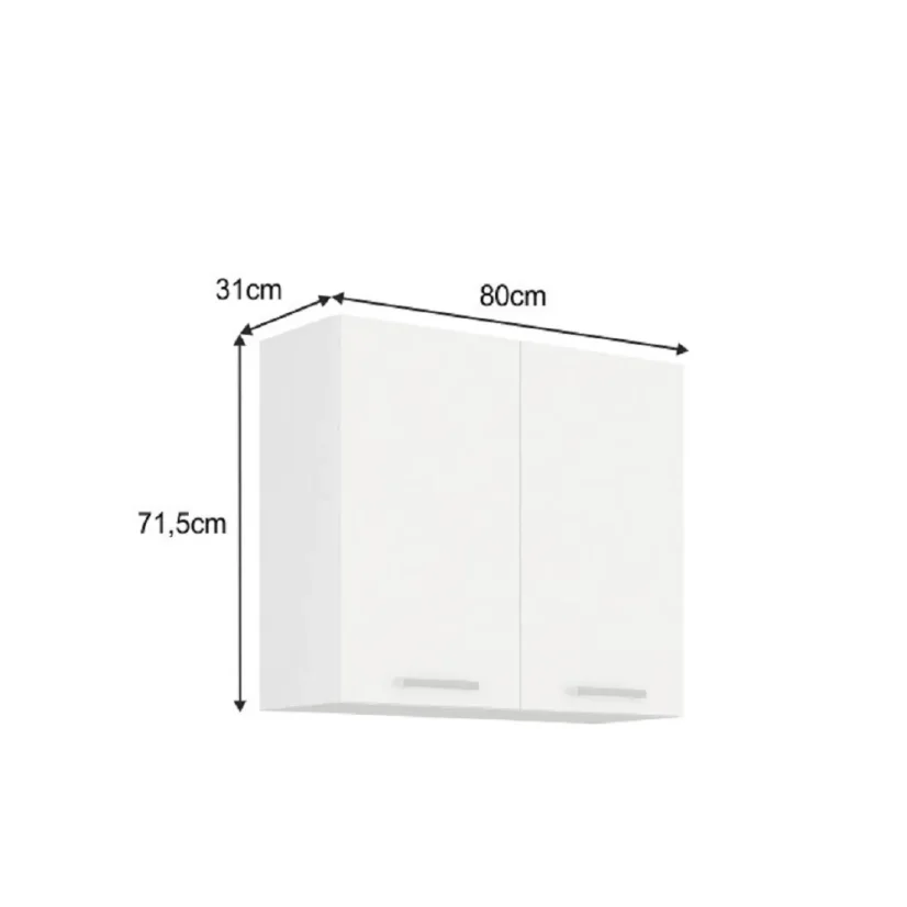 Horní skříňka SPLIT 80 G-72 2F, bílá (80 x 71,5) cm