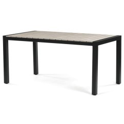 Zahradní stůl 160x90cm, hliník, polywood, černá, AZT-S1514 BK