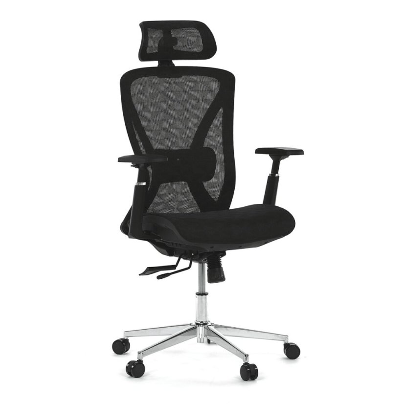 Kancelářská židle, synchronní mechanismus, černá síťovina, KA-S258 BK